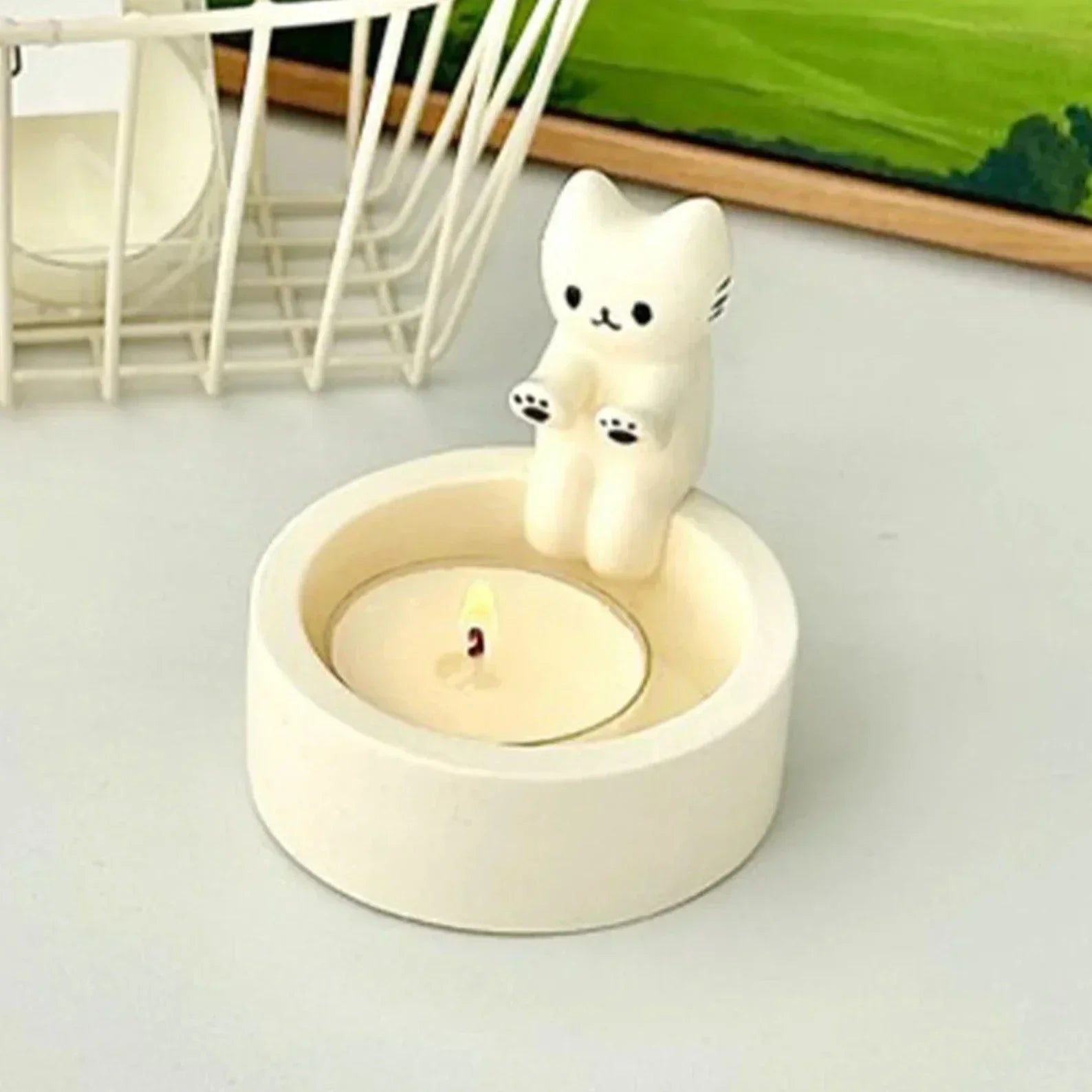 LumoPaws Bougeoir à Thé – Charmant Design de Chat pour Hygge et Ambiance