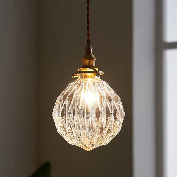 GlobeLight - Lampe pendante industrielle avec abat-jour en verre clair