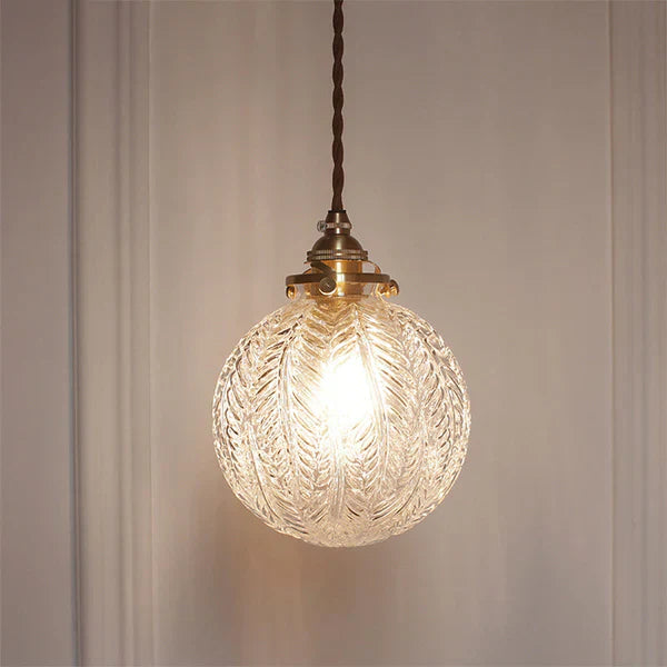 GlobeLight - Lampe pendante industrielle avec abat-jour en verre clair