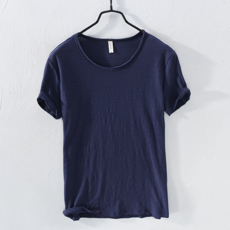 Leni - Blouse classique à manches courtes avec col rond