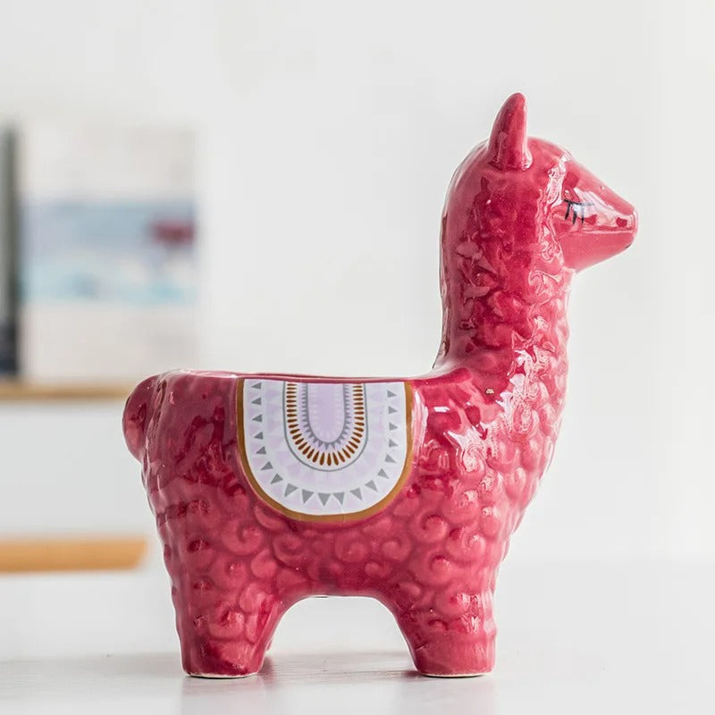 Pot de plante succulente en céramique avec motif animal