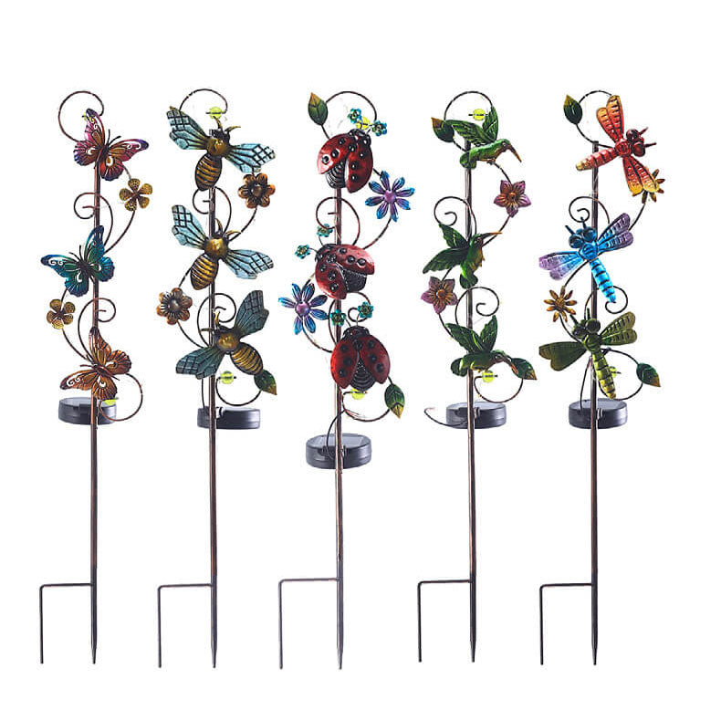 ArtGlow Lampe de jardin solaire – Design en métal artistique pour un éclairage d'extérieur atmosphérique