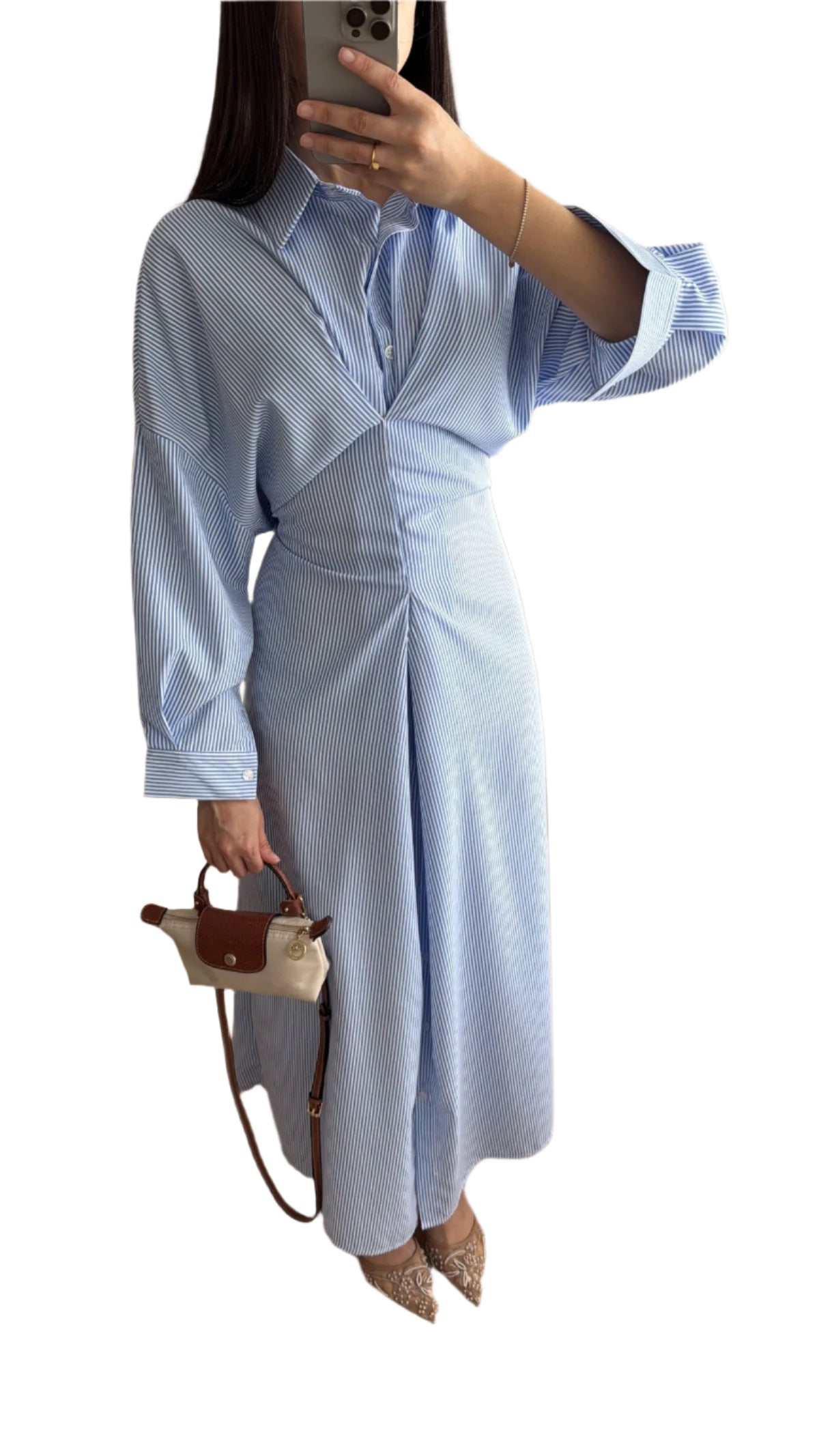 Elowen - Robe Chemise Longue à Manches Longues