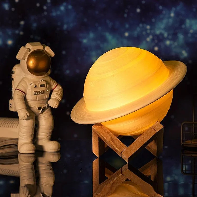 MoonHalo - Lampe de nuit 3D Saturne rechargeable