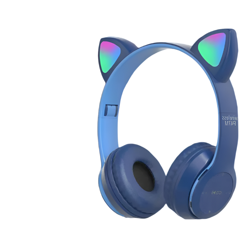 Casque sans fil LED en forme d'oreilles de chat avec Bluetooth et contrôle de microphone intégré