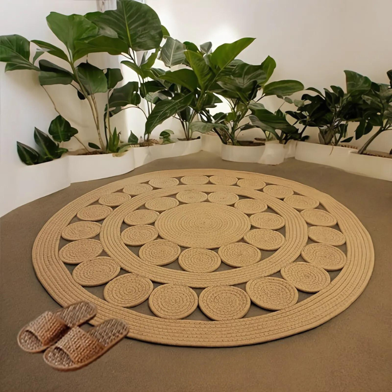 Tapis Rond LunaWeave – Design Élégant et Naturel