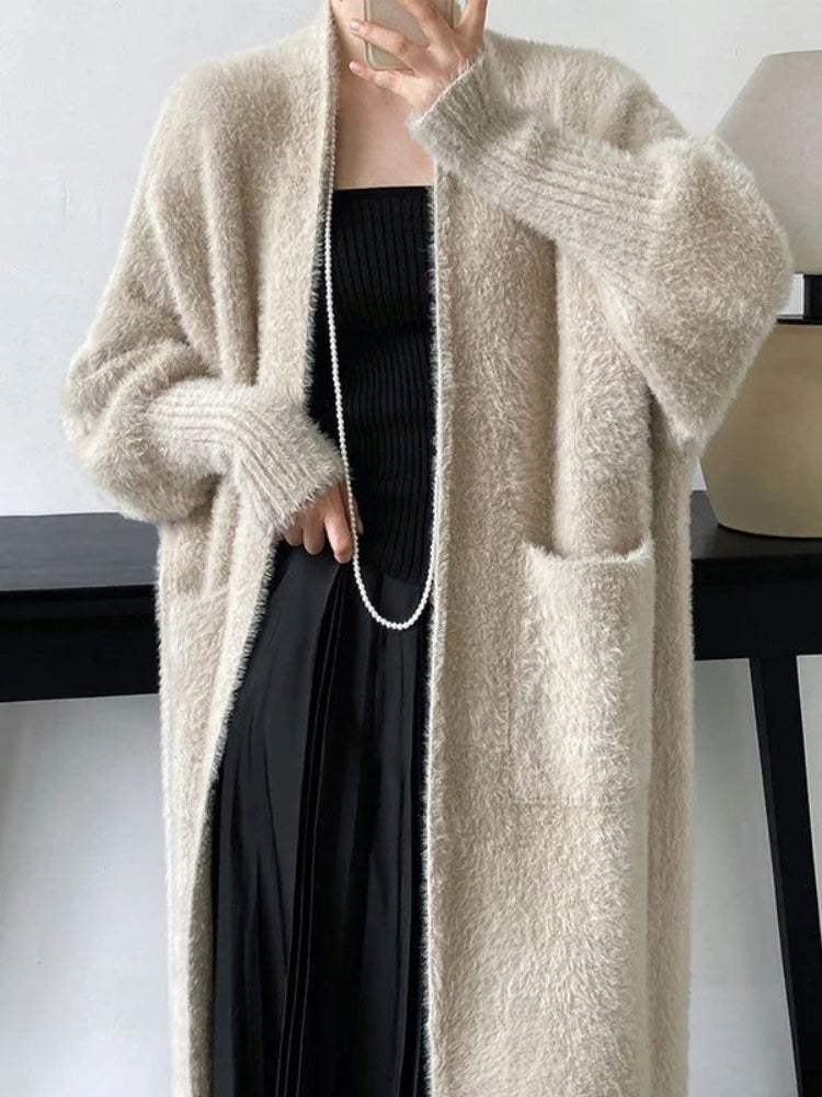 Cardigan Alma-Lang avec Poches et Coupe Décontractée pour Femmes