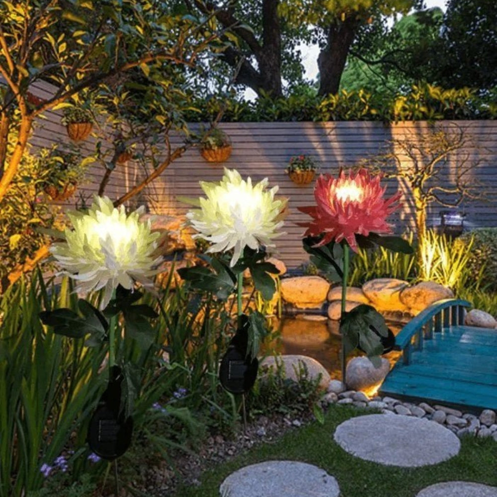 Lustre de jardin à énergie solaire BloomGlow – Décoration extérieure à LED changeant de couleur