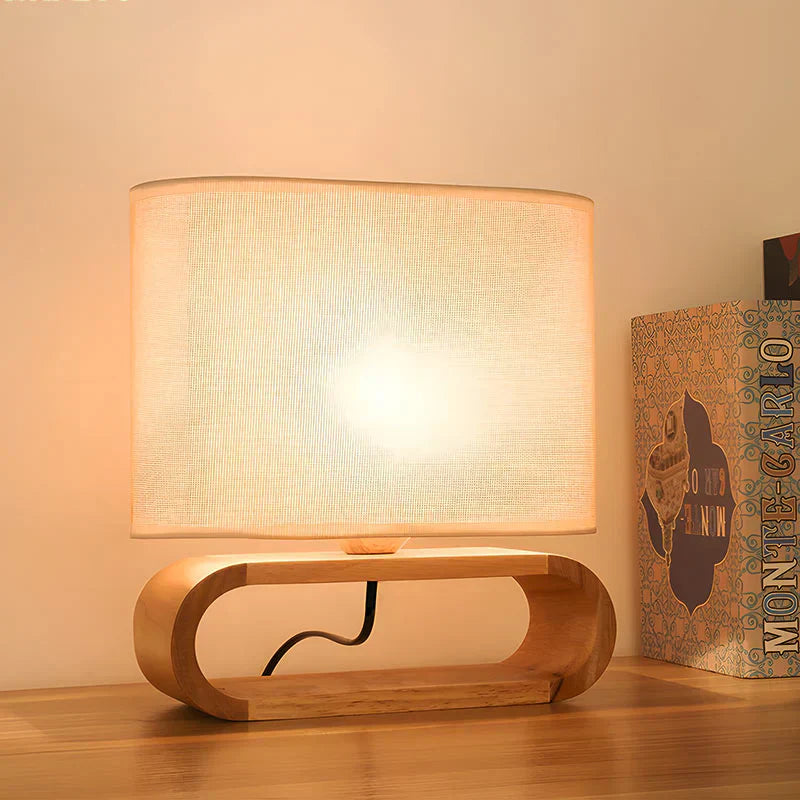 LumiWood – Lampe de table moderne avec base en bois unique