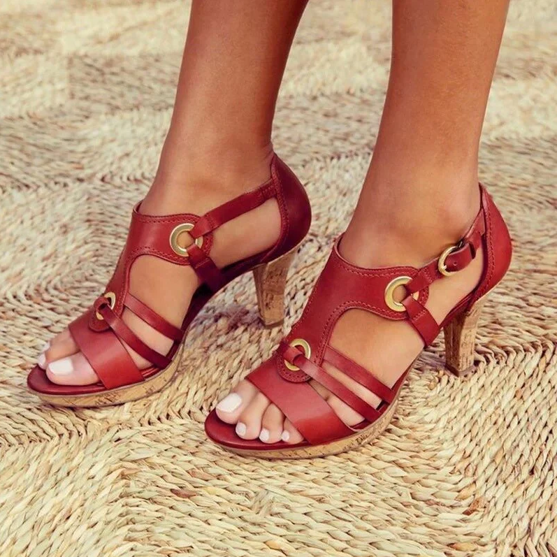 Claudia - Sandales à talons et bout ouvert à brides multiples