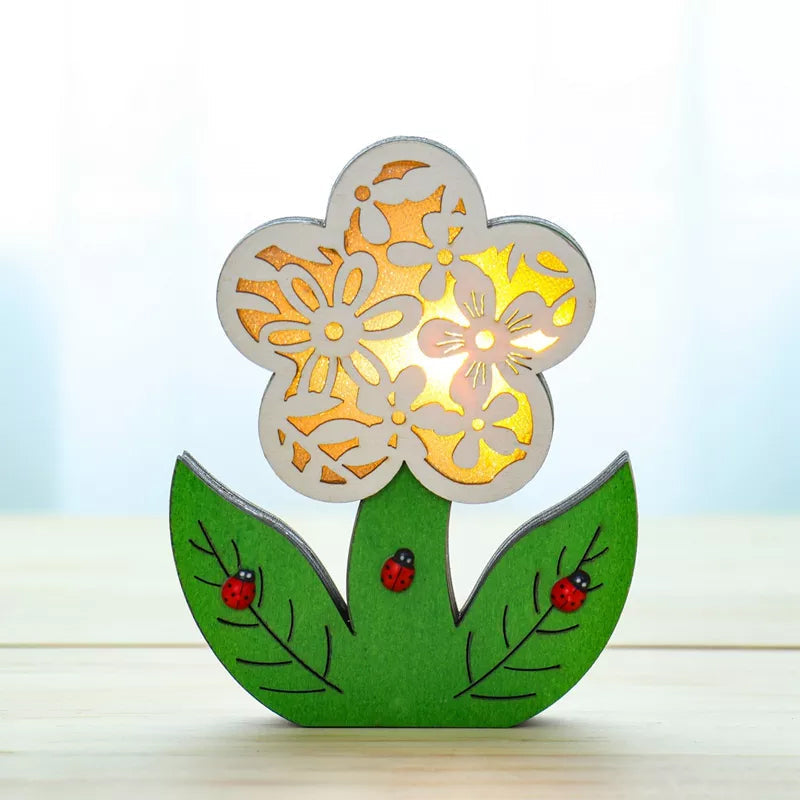 FestiveDecor - Collection de décorations LED en bois pour Pâques
