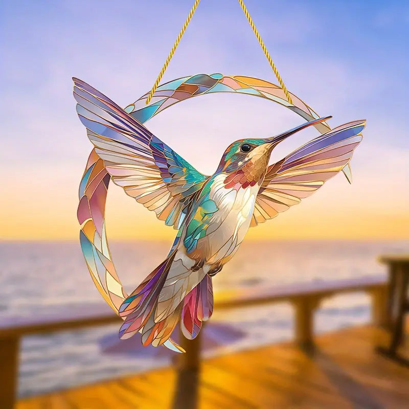 HummiGlow Attrape-Rêve Colibri Vif – Brillante Décoration de Fenêtre