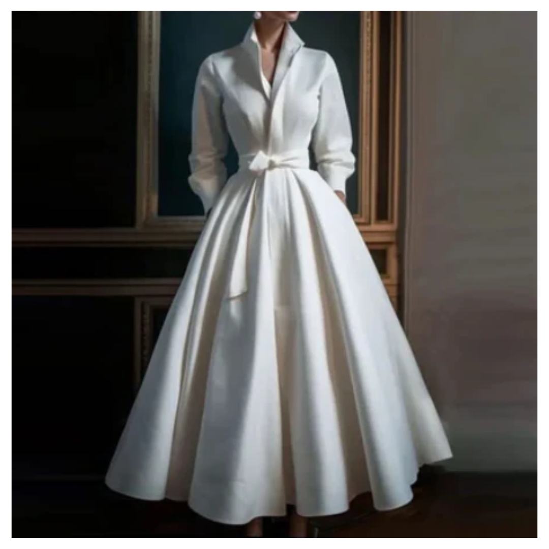 Alexia - Robe A-line élégante à manches longues