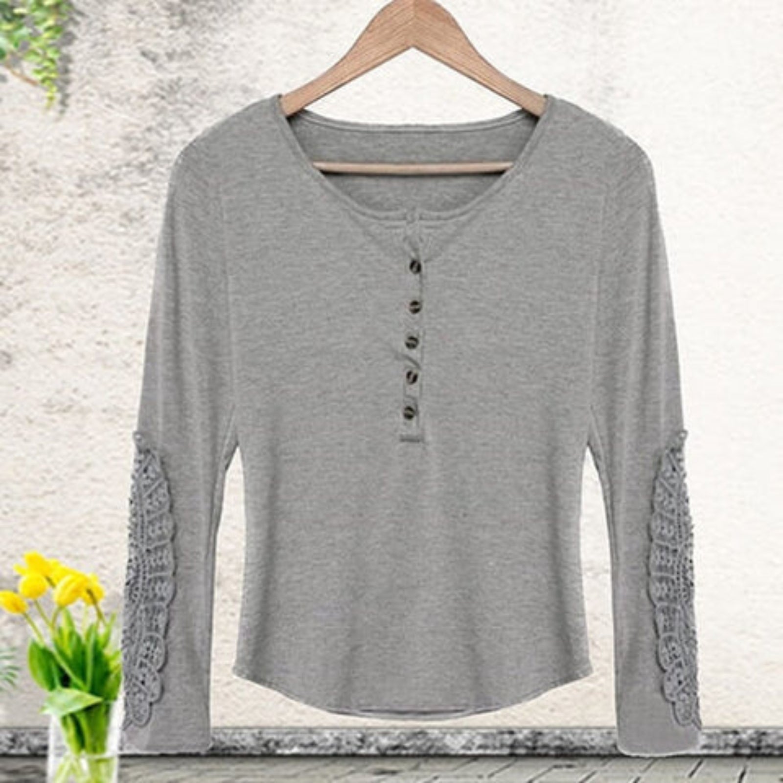 Larah - Blouse élégante intemporelle avec manches en dentelle