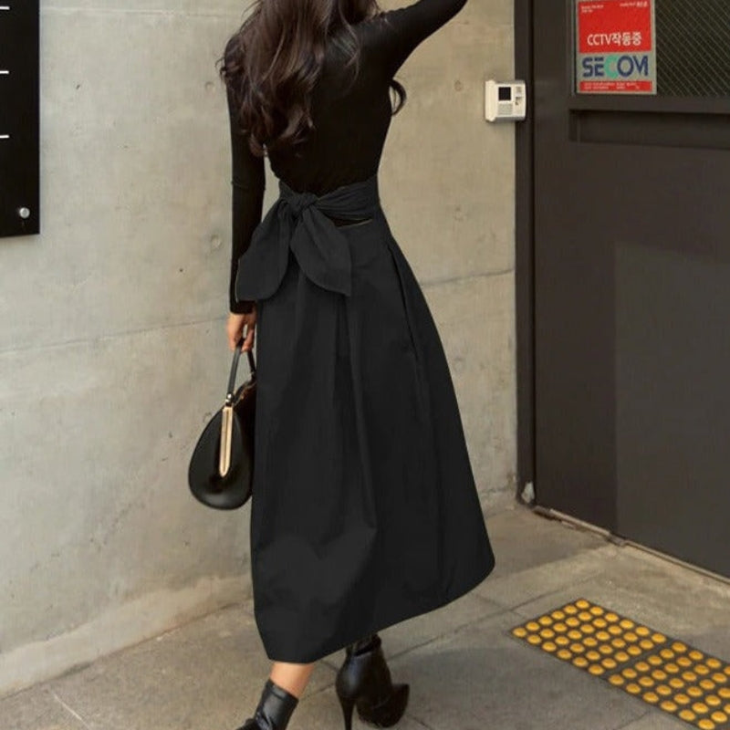 Alma - Jupe élégante à rabattre avec taille haute et poches pratiques