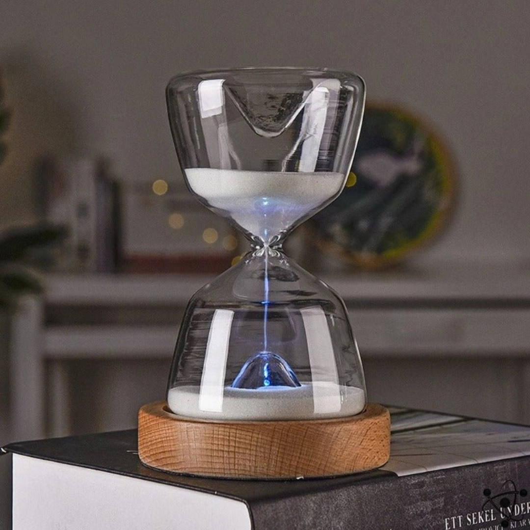 GlowTime Horloge à Sable Télécommandé – Mesure du Temps Magique avec Lumières LED Multicolores