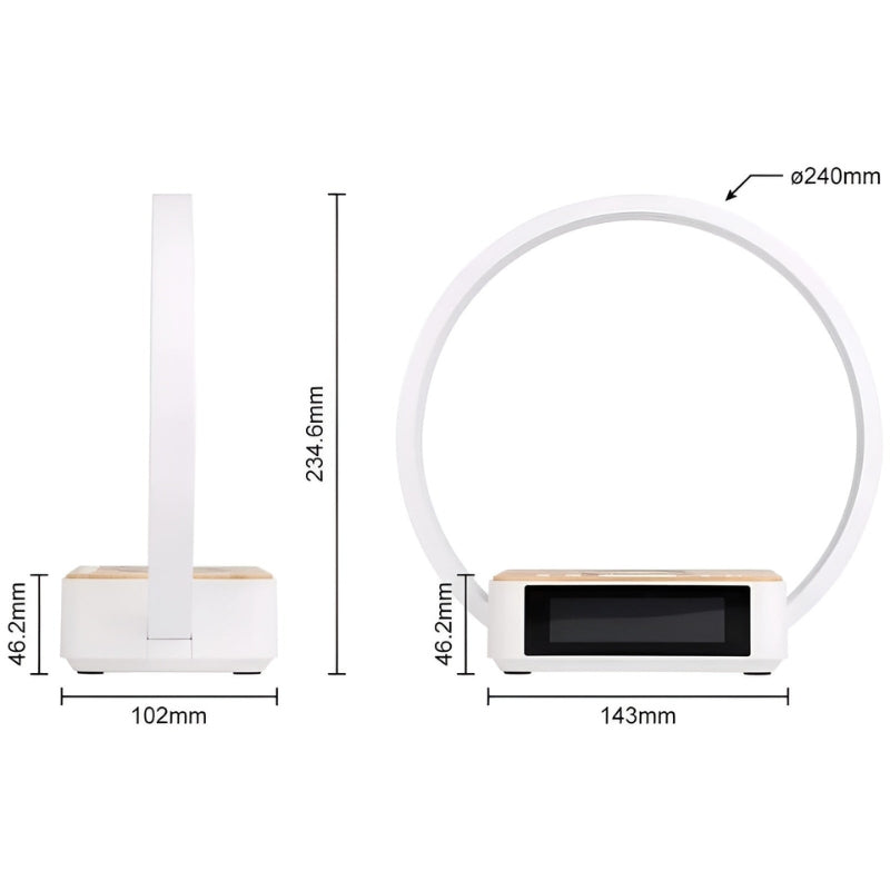 LumaDock - Lampe de bureau intelligente avec chargement sans fil et réveil