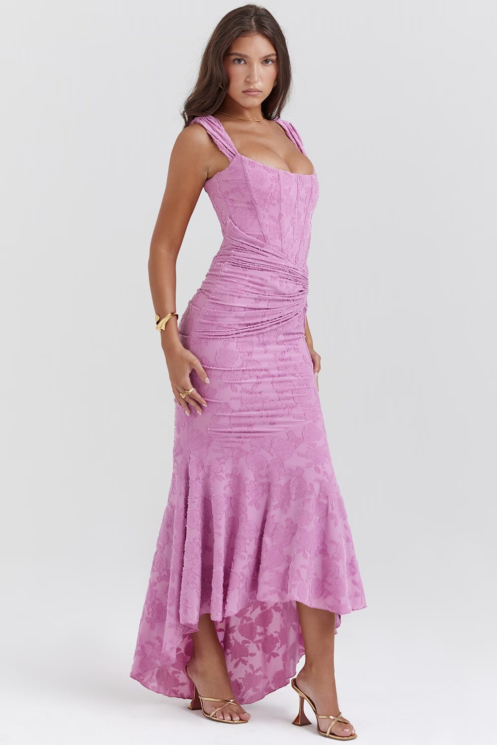Celeste - Robe maxi avec décolleté en V profond