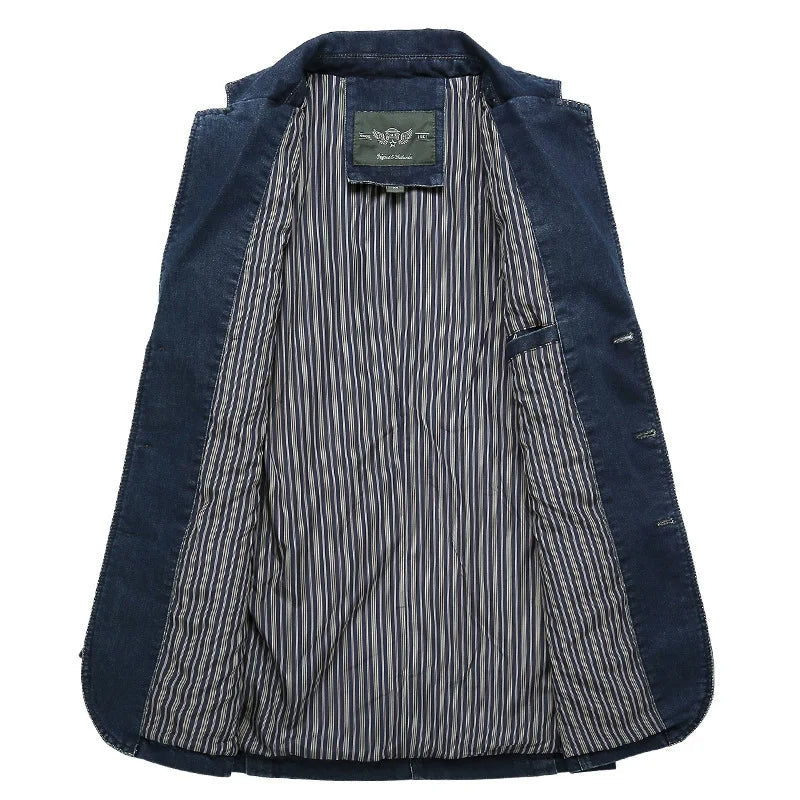 Mads- Classique Veste Pour Homme à Manches Longues avec Col Revers et Fermeture à Boutons