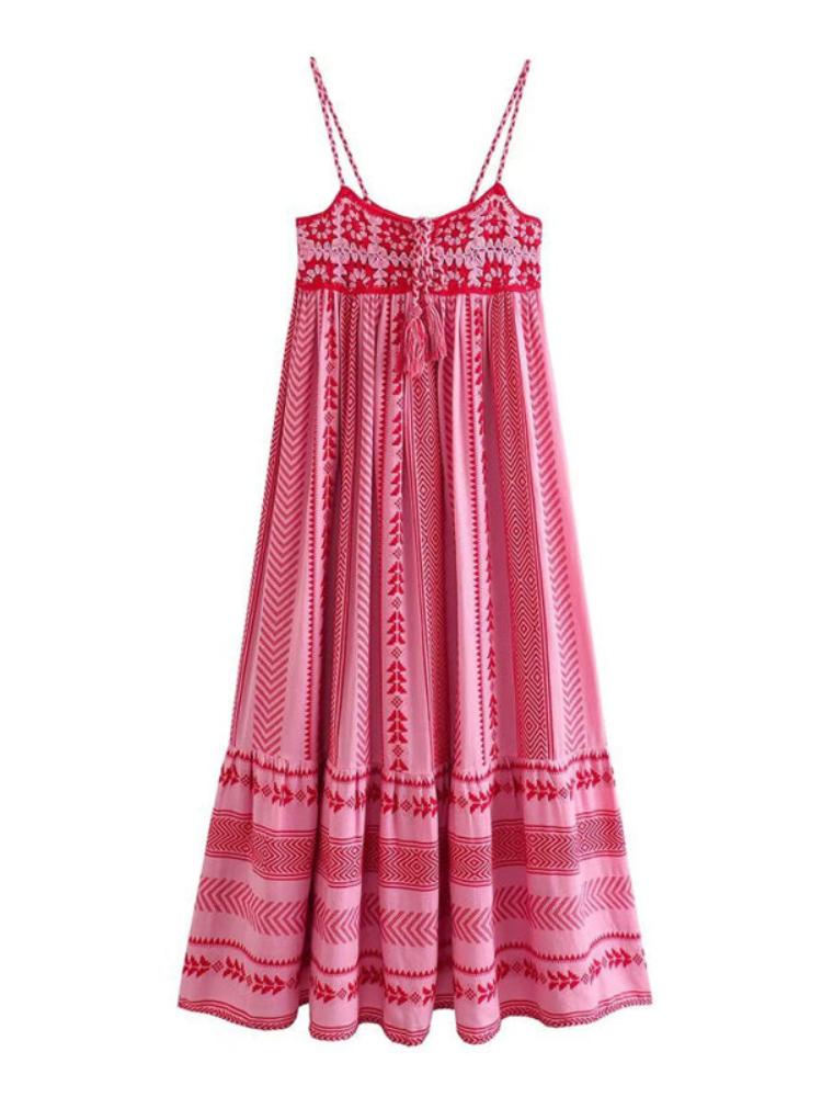 Elowen - Robe maxi à bretelles spaghetti sans dos