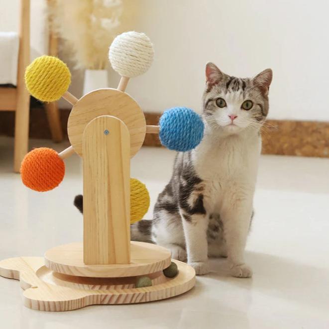Arbre à chat multifonctionnel Kradsehjulet avec roue de Paris pour chats