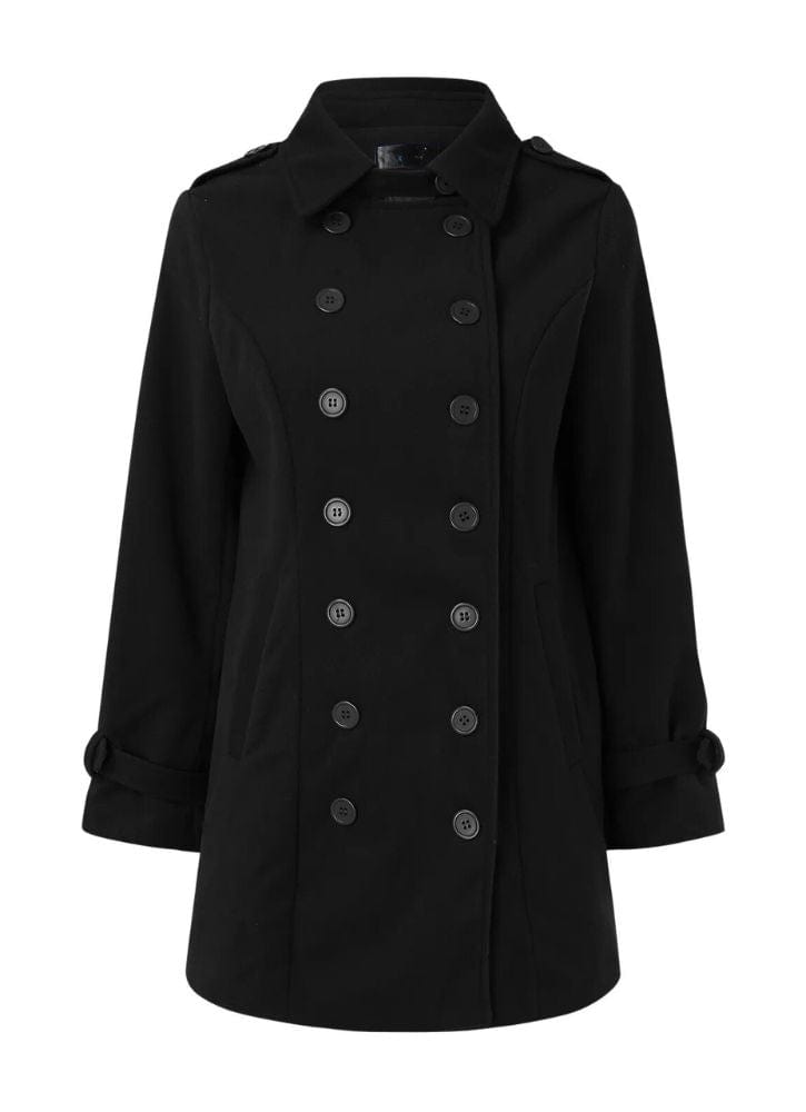 Manteau long en laine Rona à manches longues