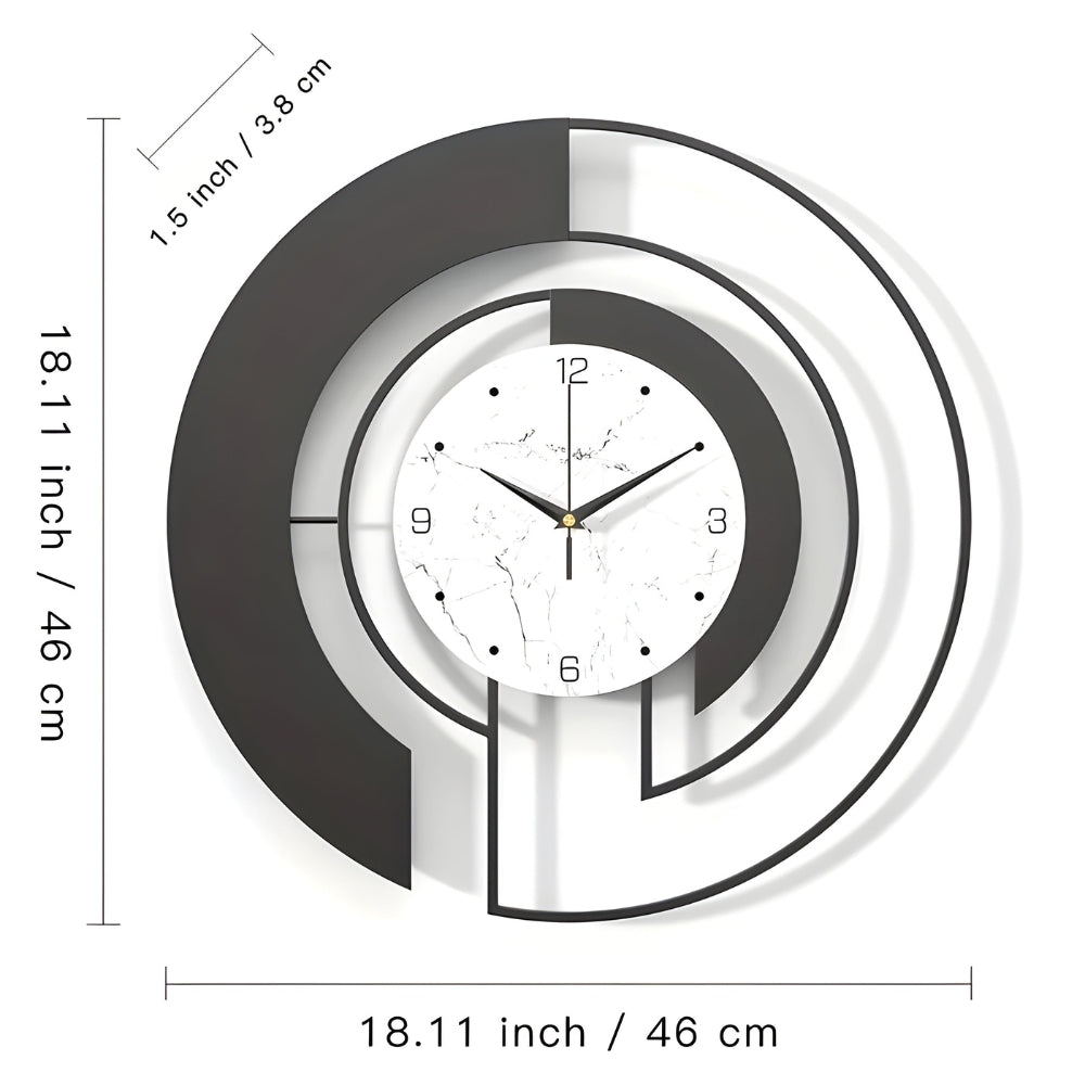 SerenityTick – Horloge géométrique sans bruit avec mouvement silencieux pour des espaces paisibles