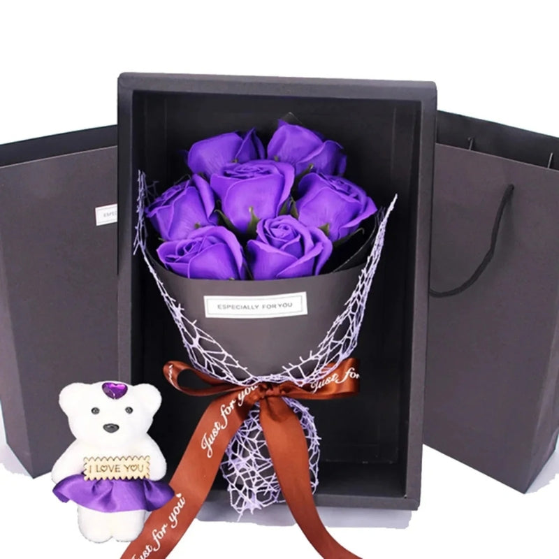 BlossomHug - Bouquet de fleurs avec doudou charmant