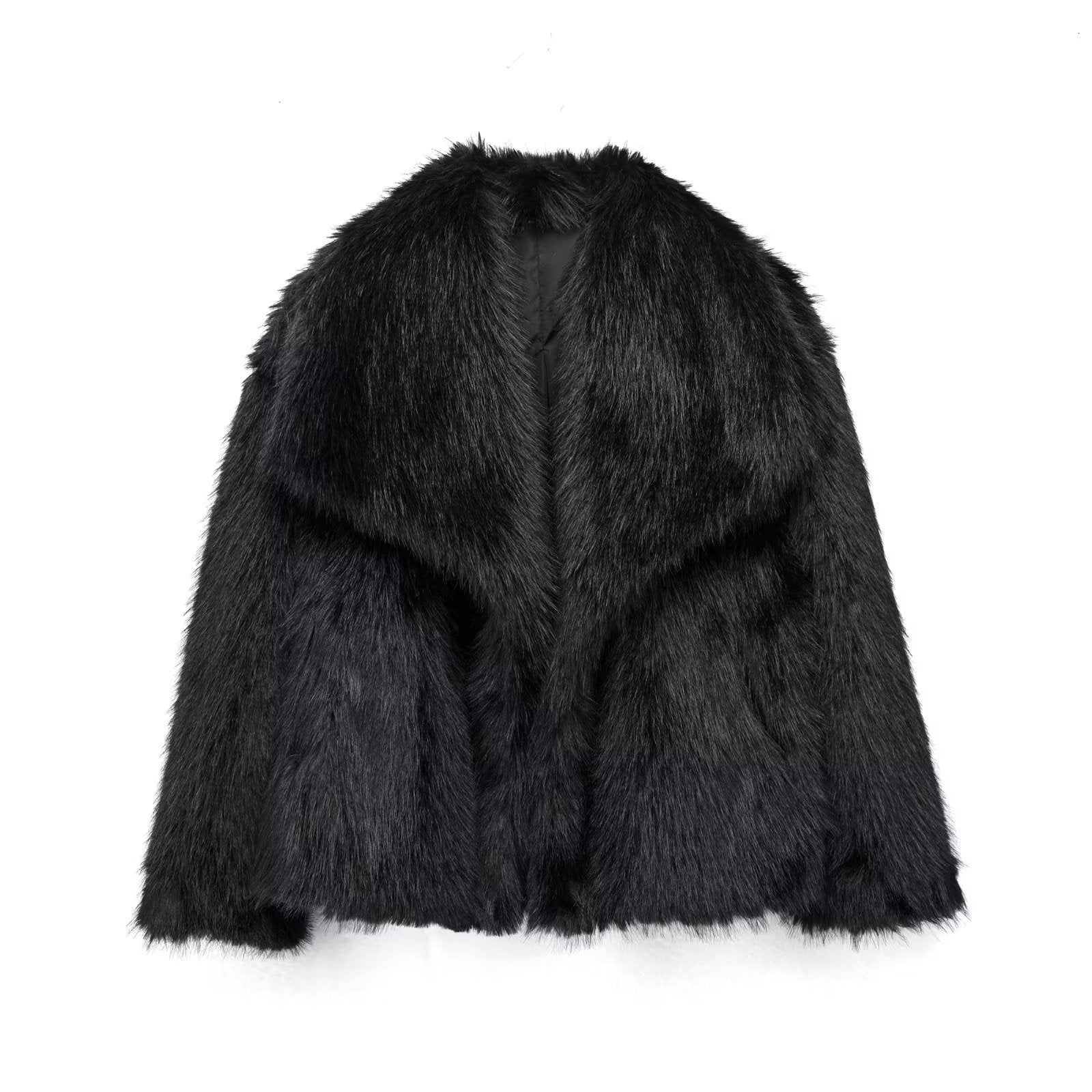 Corrine - Veste oversize en fausse fourrure à col large