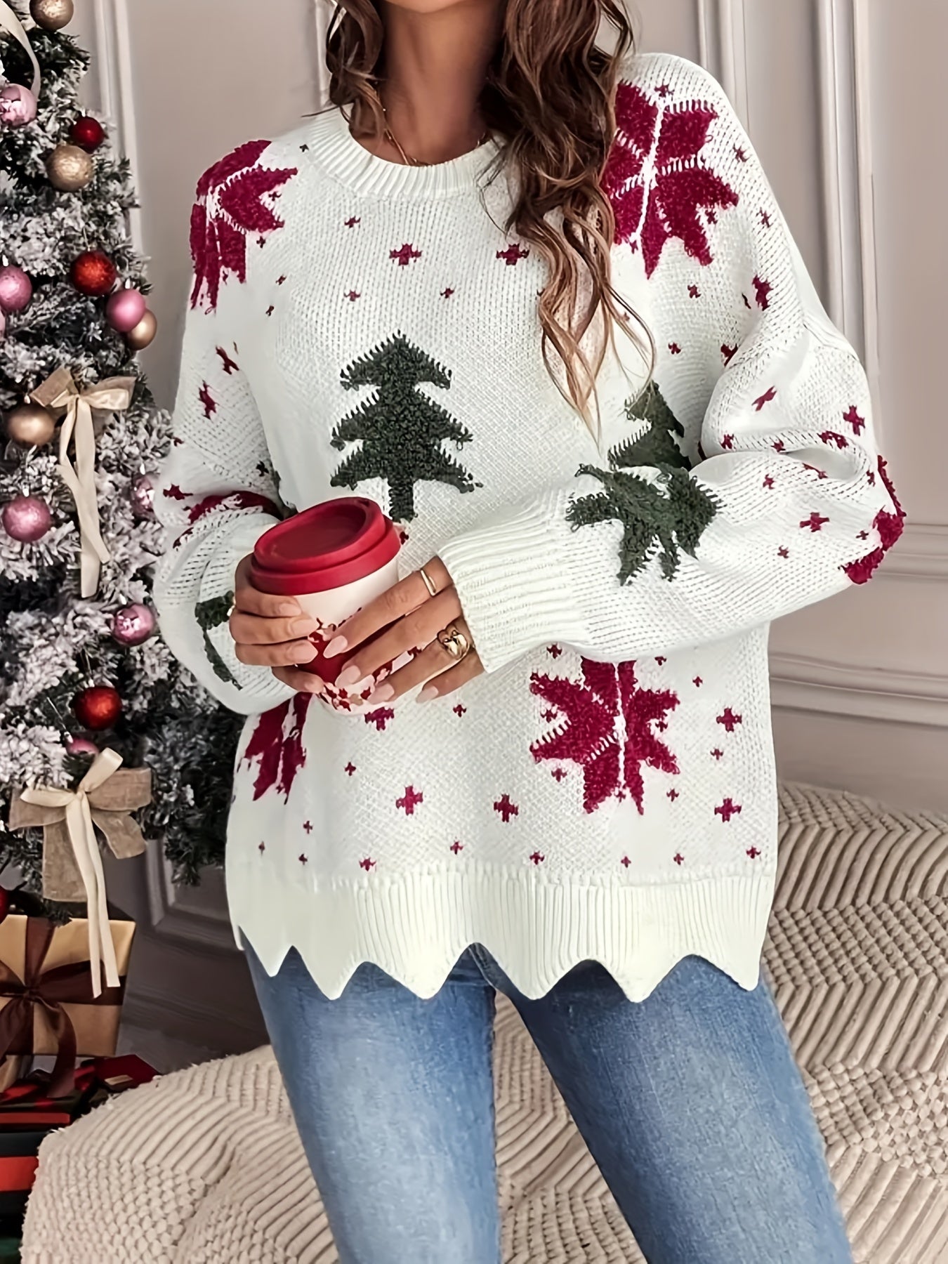 Elsie | Pull en laine à motif de Noël