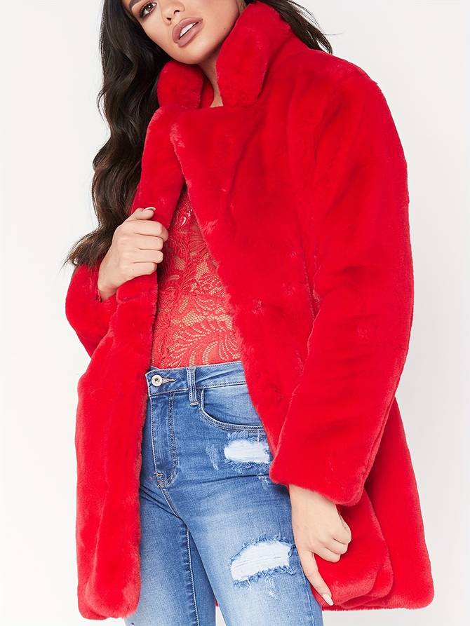 Jenny - Manteau réversible en velours doux avec poches