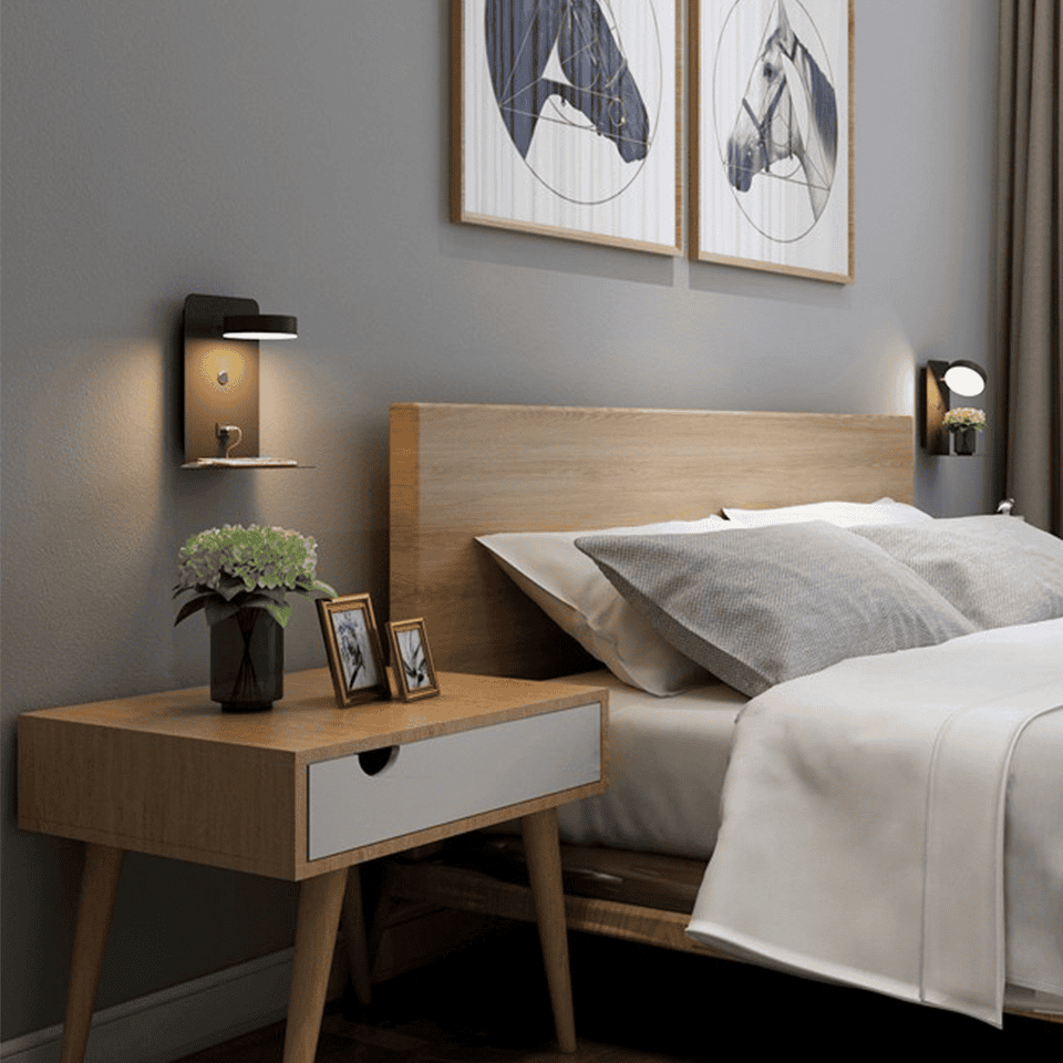 Applique HaloRest – Éclairage de lit scandinave avec une lueur chaleureuse