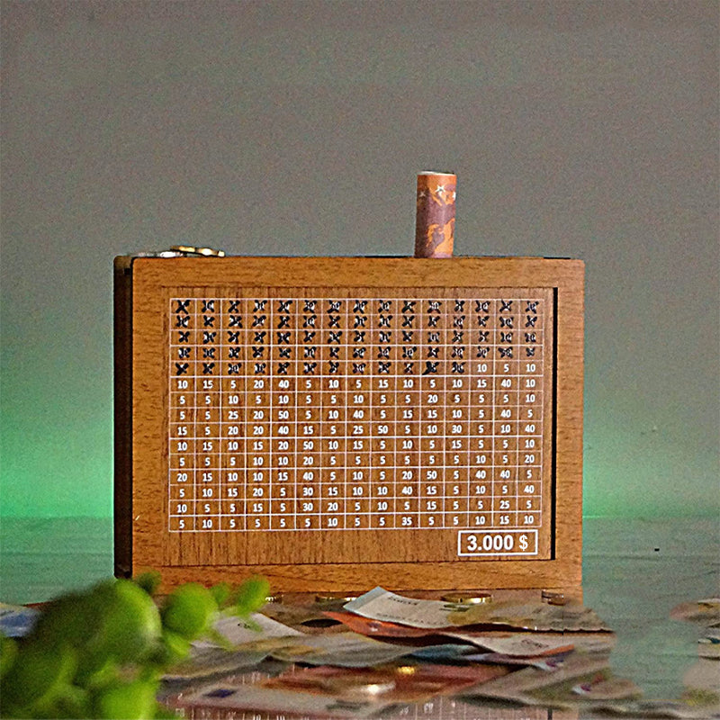 SaveSmart - Boîte à économies avec affichage en bois