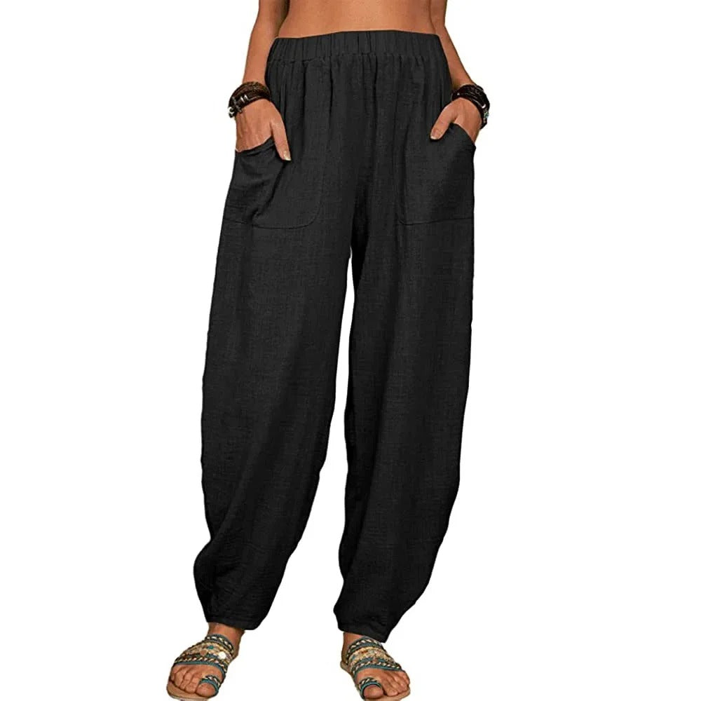 Pantalons Large Jambe Isabella à Coupe Décontractée