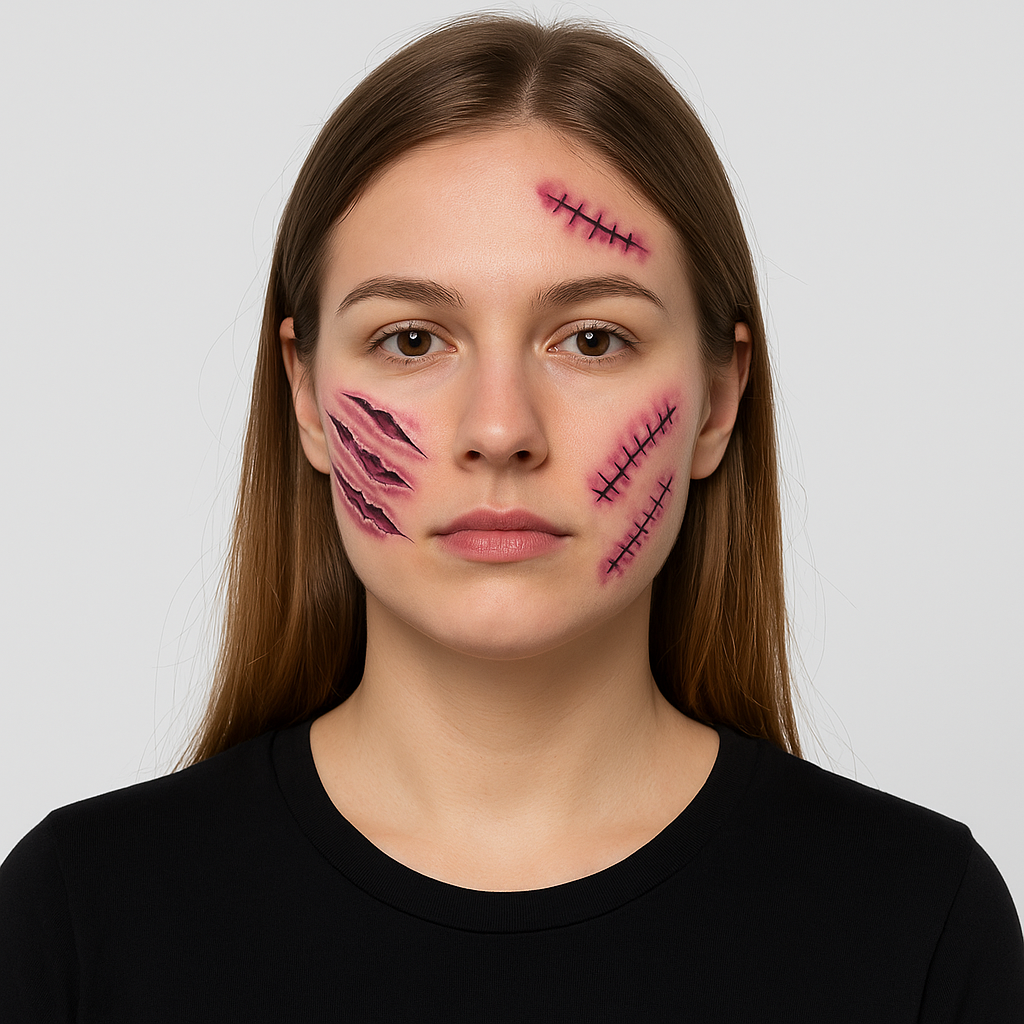 Tatouage autocollant pour plaies 3D – Accessoire de maquillage d'Halloween imperméable