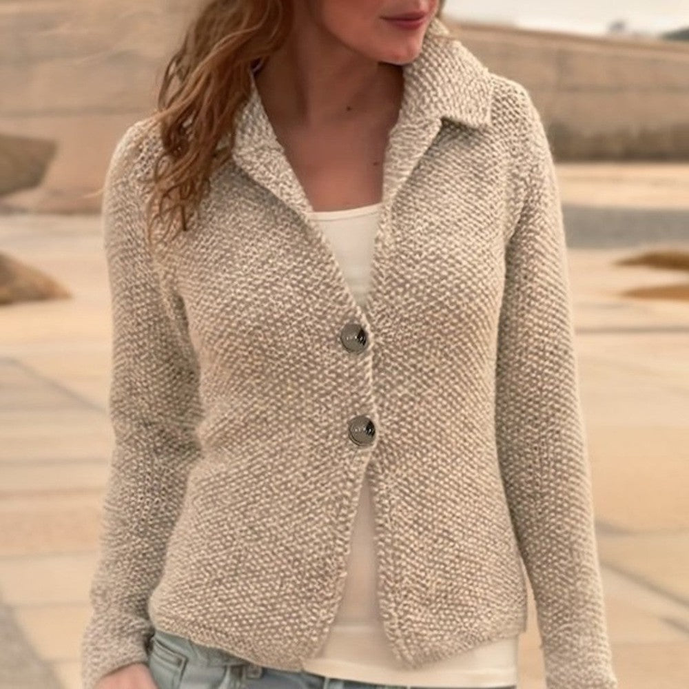 Tendance d'automne® Cardigan avec col et patte de boutonnage