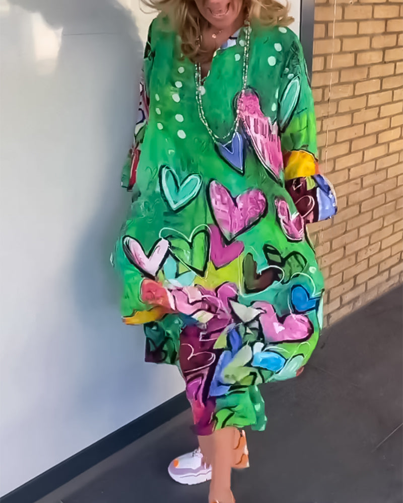 Clarice - Robe longue à imprimé graffiti artistique