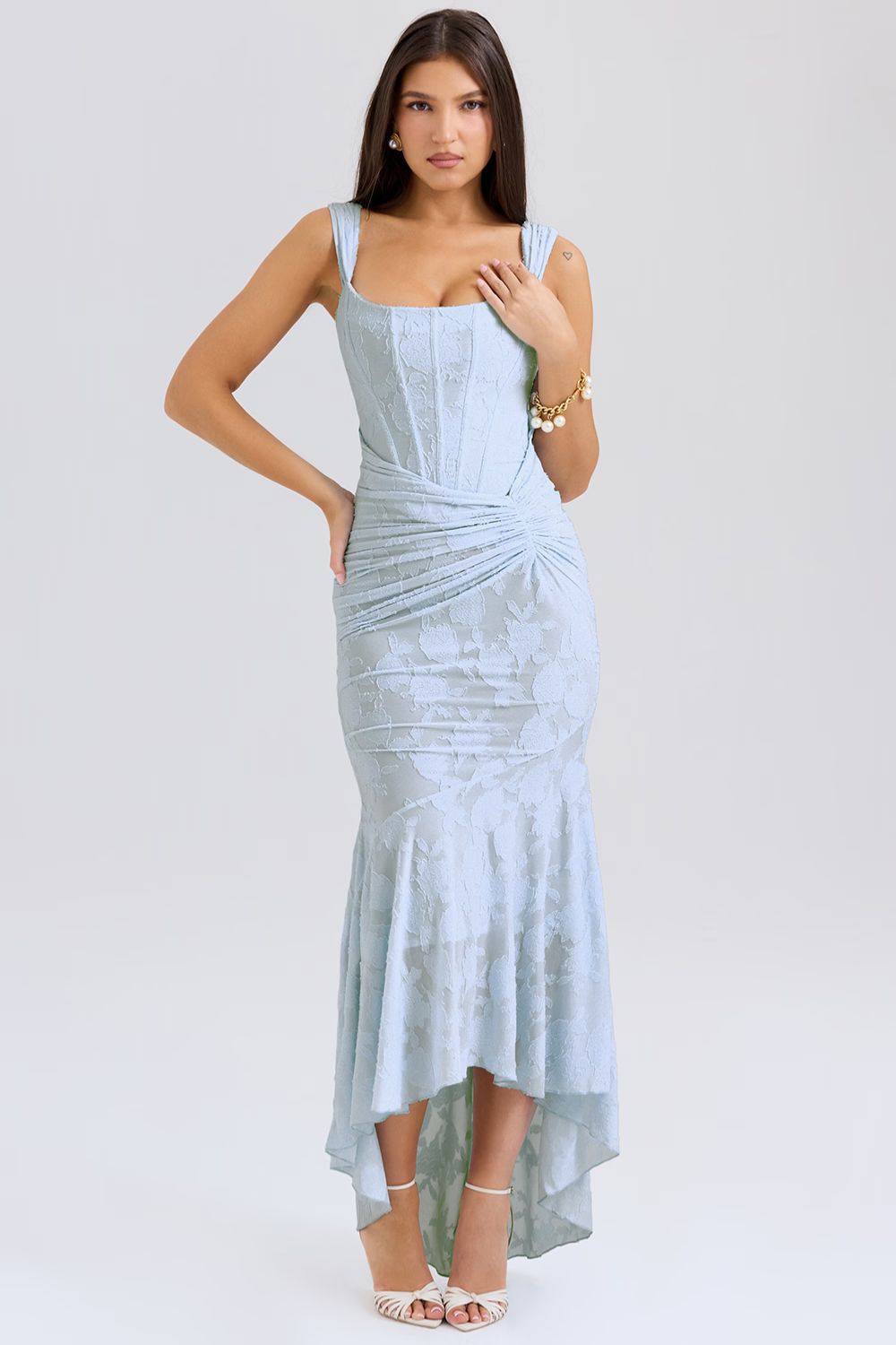 Celeste - Robe maxi avec décolleté en V profond