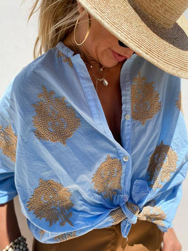 Sofia Blouse Pufærmet avec Imprimé Unique et Design Élégant