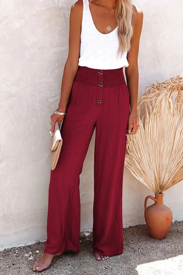 Sandra | Pantalon décontracté à détails de boutons lâches