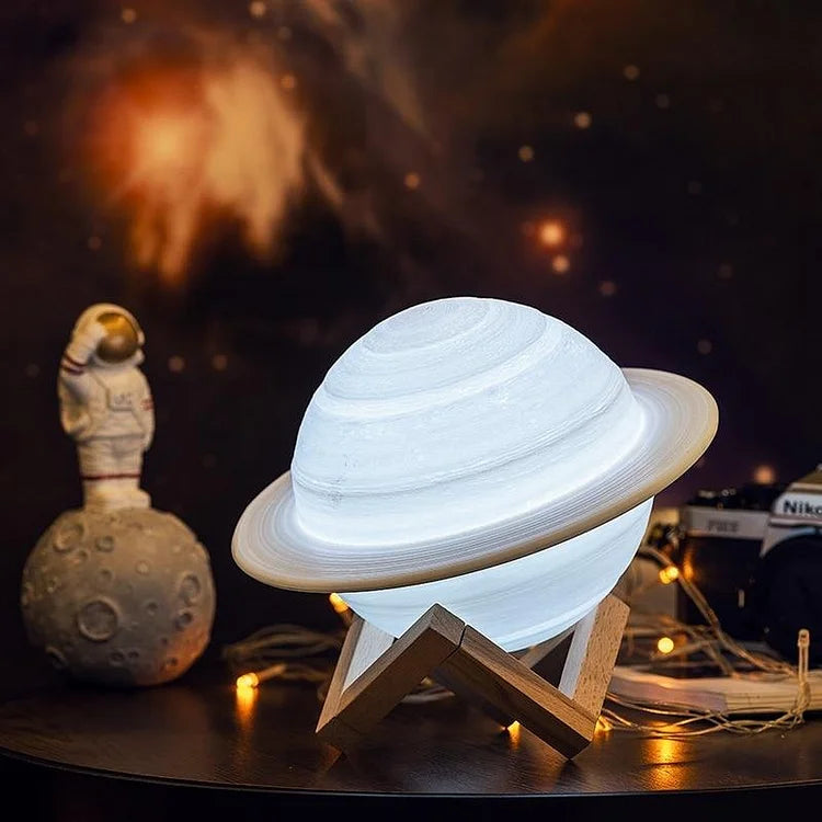 MoonHalo - Lampe de nuit 3D Saturne rechargeable