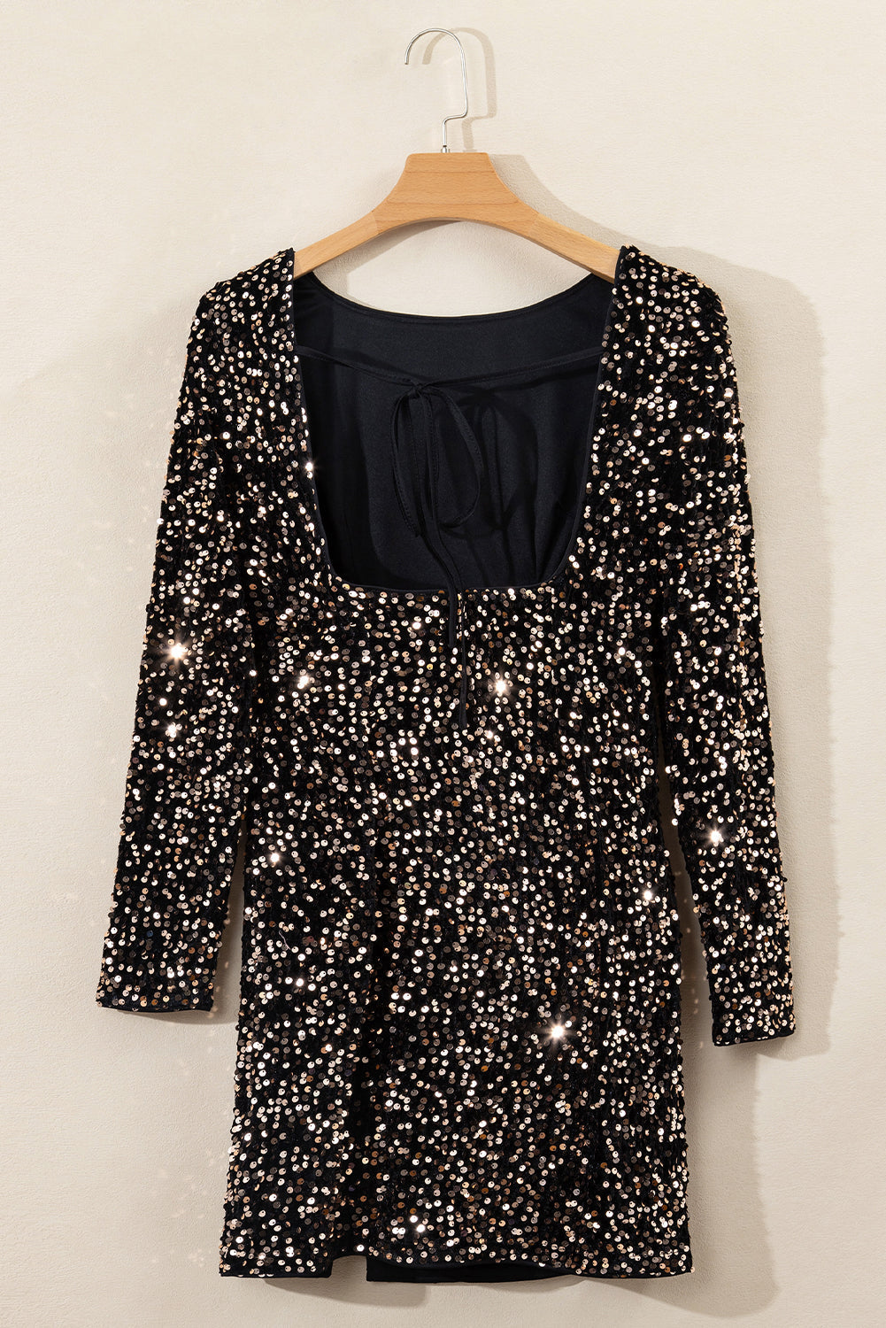 Elisabeth - Robe mini en sequins argent et or avec fente sur le côté