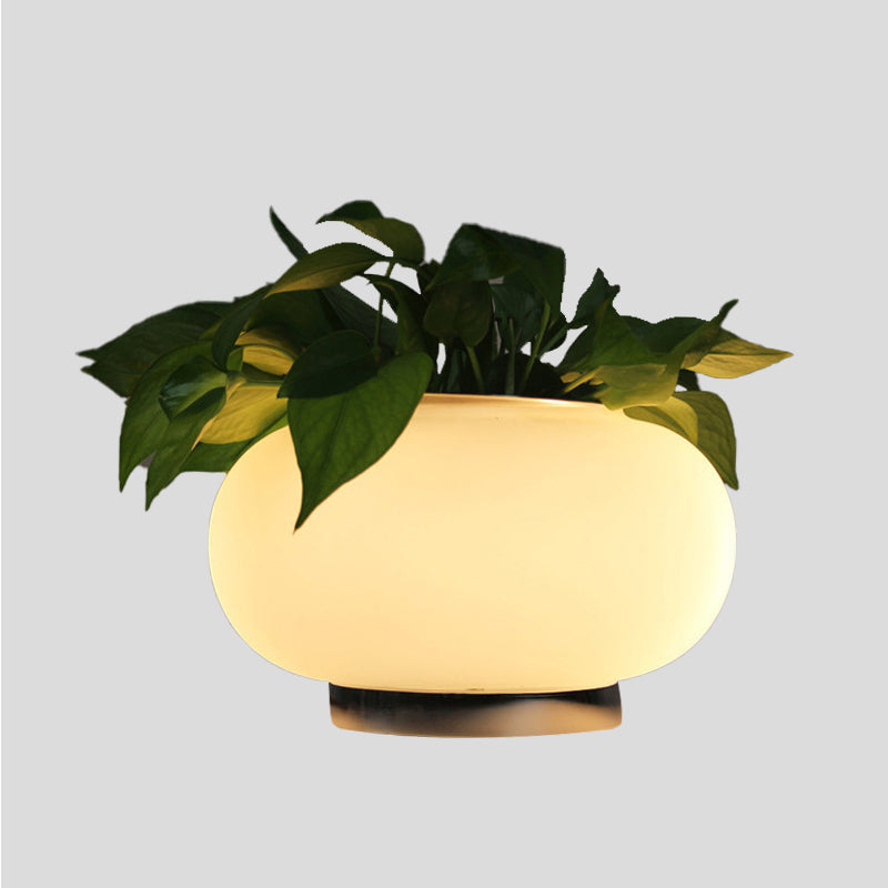 Floraluxe – Lampe de table ovale en verre