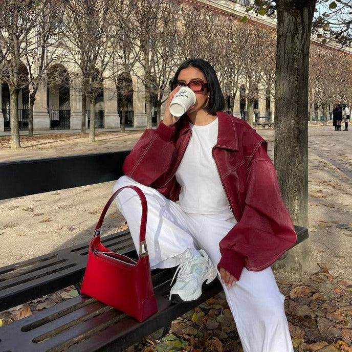 Vie | Veste surdimensionnée en cuir végétalien