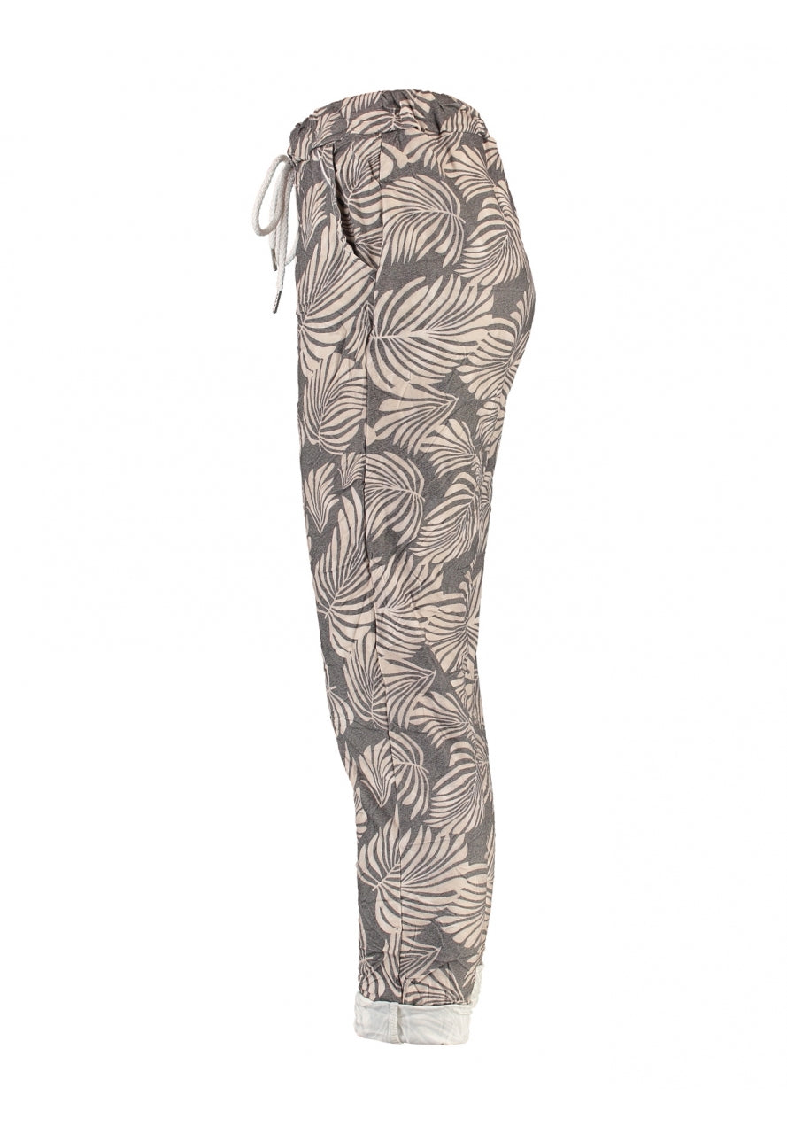 Pantalons à feuilles imprimées en saule