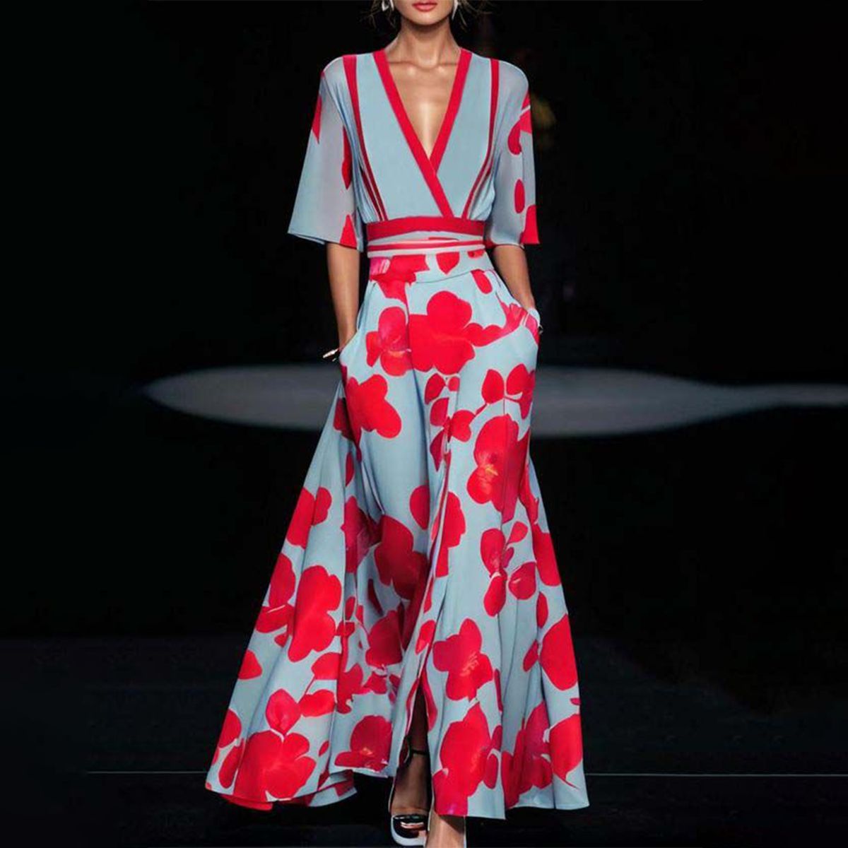Sofie – Élégante et Légère Robe Maxig en Manche Courte