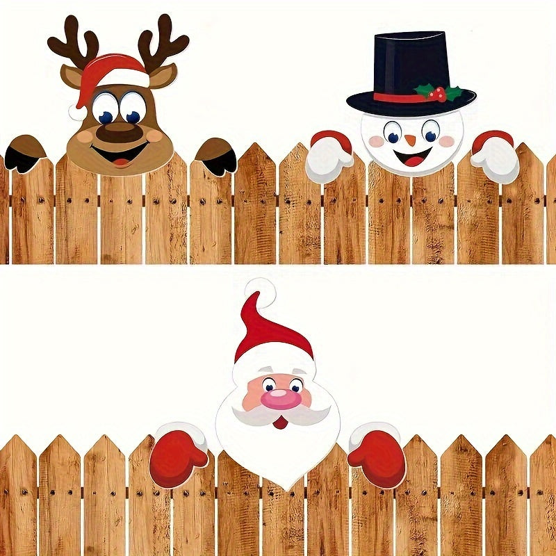 Ensemble de décorations de clôture de Noël en 3 pièces Festif