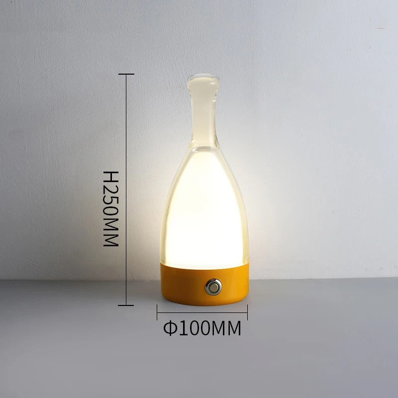 LuminaBottle - Lampe de table en forme de bouteille avec chargeur USB