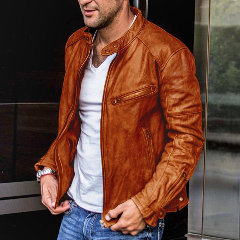 Veste en cuir végan pour hommes Sebastian Retro