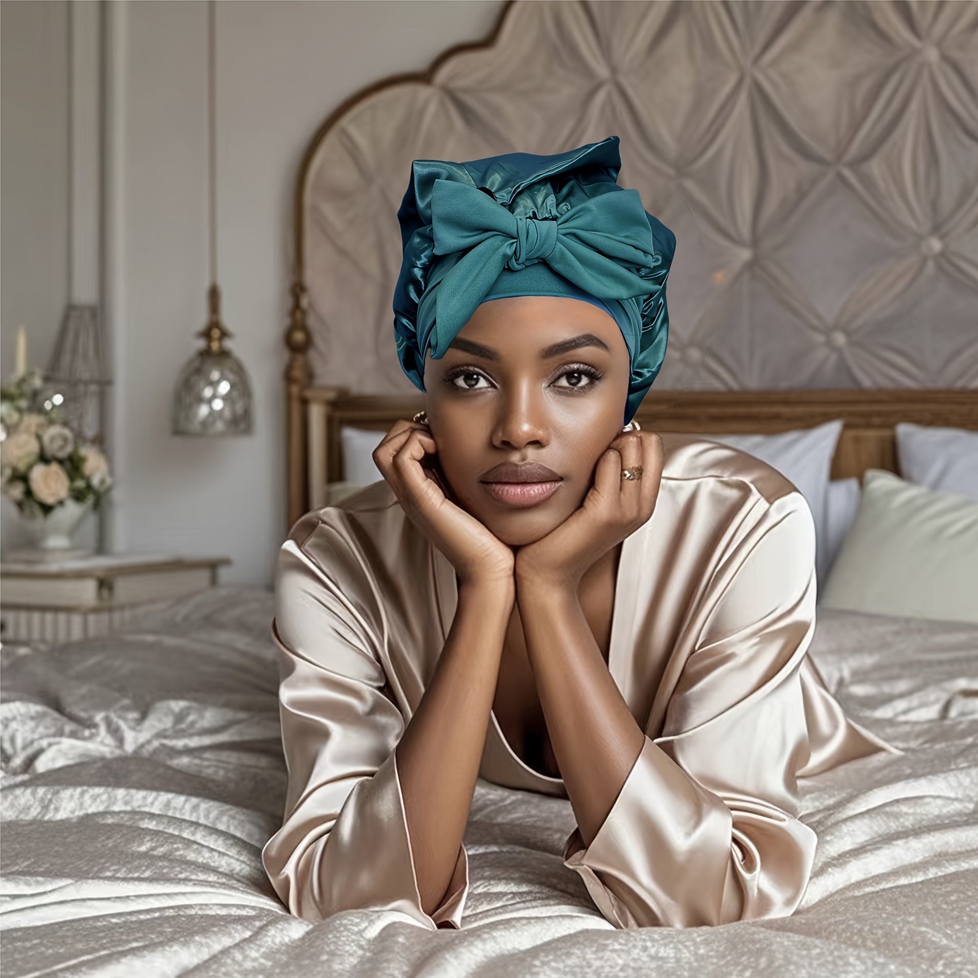Bonnet de nuit en satin luxueux Isabelle